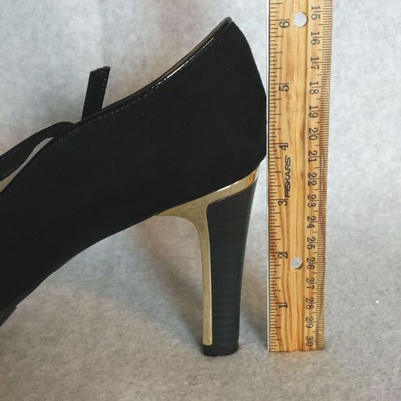 CATO Black Suede Gold Heels Women's size 9M - Picture 8 of 8